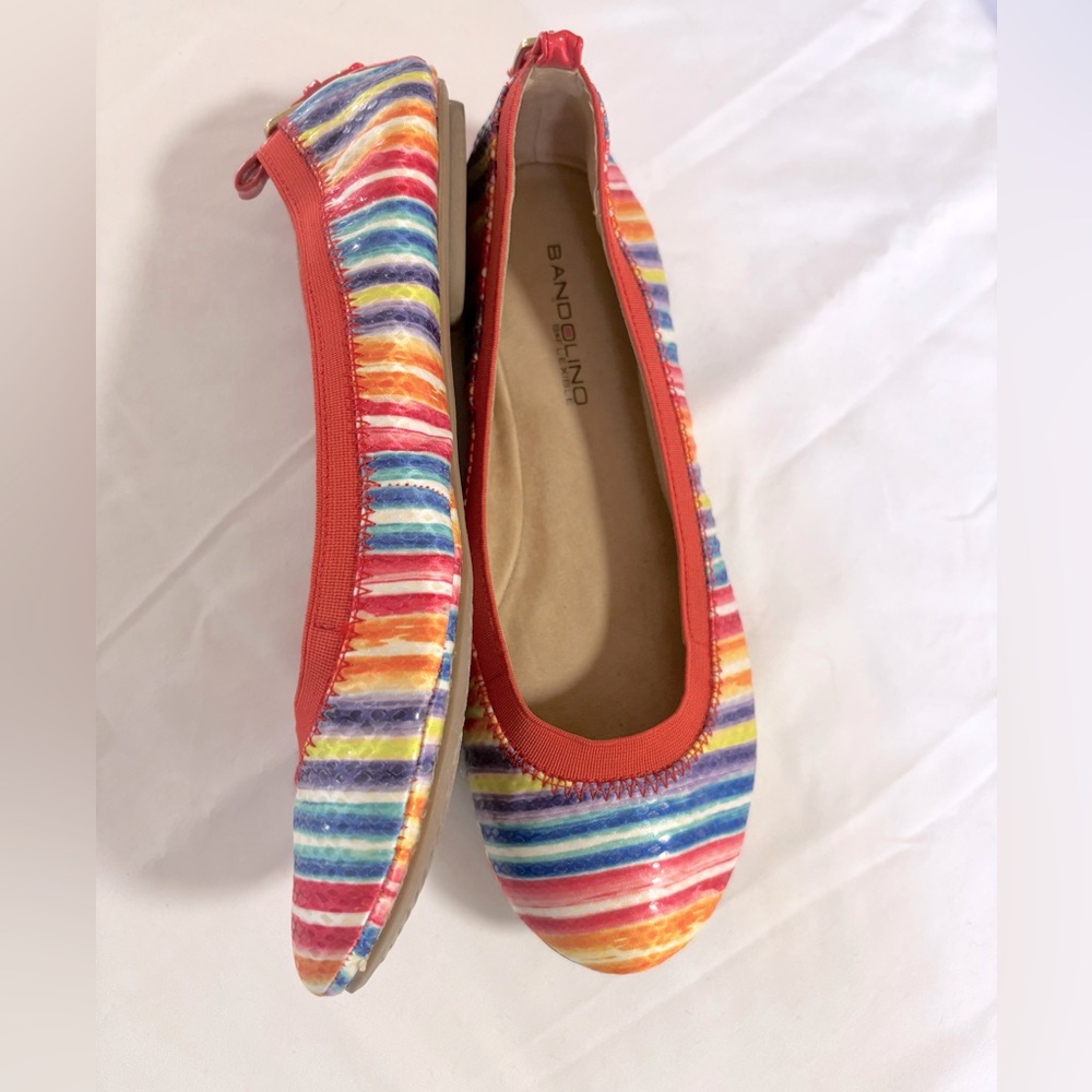 Bandolino Women's Multicolor Striped Ballet Flats 7.5